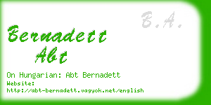 bernadett abt business card